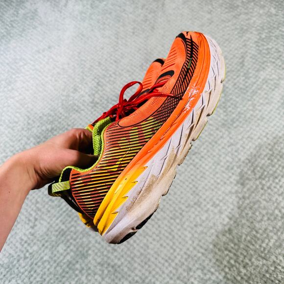 HOKA One One Mens Bondi 5 Orange/Green Sneakers Running Shoes 11 - Picture 9 of 9